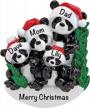polyresin panda bear family ornament - personalized family of 4 christmas ornaments - unique and durable family décor for 2022 - ideal gifts for mom, dad, kids, grandma, and grandpa logo