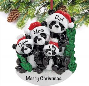 img 3 attached to Polyresin Panda Bear Family Ornament - Personalized Family Of 4 Christmas Ornaments - Unique And Durable Family Décor For 2022 - Ideal Gifts For Mom, Dad, Kids, Grandma, And Grandpa