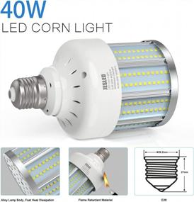 img 1 attached to JESLED 280W Equivalent E26 LED Corn Bulb, E26/E27 Medium Base, 40W 4400 Lumens, 6000K Large Area Cool Daylight White, Suitable For Indoor Outdoor Garage Warehouse Factory Porch And Office