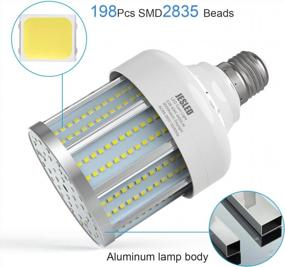 img 2 attached to JESLED 280W Equivalent E26 LED Corn Bulb, E26/E27 Medium Base, 40W 4400 Lumens, 6000K Large Area Cool Daylight White, Suitable For Indoor Outdoor Garage Warehouse Factory Porch And Office
