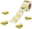 500 heart-shaped rbhk gold foil thank you sticker labels on a roll for enhanced seo logo