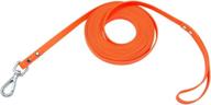 🐶 nimble 30ft waterproof dog leash lead | durable training rope for training, beach, yard, play, camping | long leash for dogs | orange logo