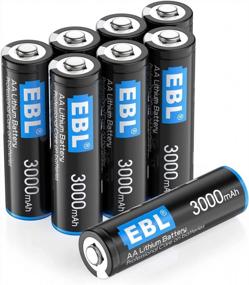 img 4 attached to EBL 8 Pack Lithium AA Batteries - Powering High-Tech Devices With 3000MAh Capacity At A Constant 1.5V