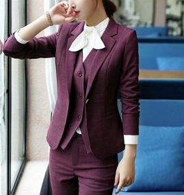 img 2 attached to 👩 Effortlessly Chic: Women's Office Stripe Business Suiting & Blazers Collection