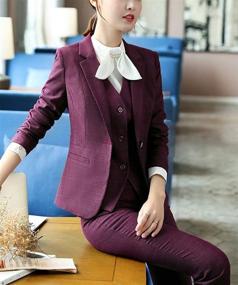 img 1 attached to 👩 Effortlessly Chic: Women's Office Stripe Business Suiting & Blazers Collection