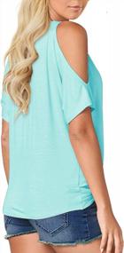 img 3 attached to Stay Stylish And Cool This Summer With LEIYEE'S Womens Cold Shoulder Short Sleeve Tops