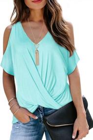img 4 attached to Stay Stylish And Cool This Summer With LEIYEE'S Womens Cold Shoulder Short Sleeve Tops
