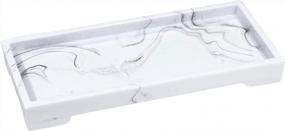 img 4 attached to Resin Marble Vanity Organizer Tray For Bathroom, Toilet Tank Storage, And Countertop - White Makeup Tray For Shampoo, Jewelry, Cosmetics, Lipsticks, And Small Items - MEGREZ Bathroom Organizing Tray