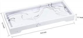 img 3 attached to Resin Marble Vanity Organizer Tray For Bathroom, Toilet Tank Storage, And Countertop - White Makeup Tray For Shampoo, Jewelry, Cosmetics, Lipsticks, And Small Items - MEGREZ Bathroom Organizing Tray