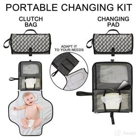 img 3 attached to 👶 Grey Detachable Baby Portable Changing Pad: Waterproof Diaper Bag with Built-in Head Cushion, Portable Travel Mat Station for Baby Shower, Newborn Unisex Baby Stuff