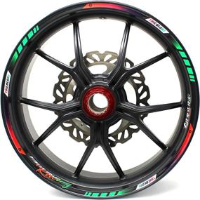 img 3 attached to 18-Piece Rim Edge Sticker Neon Line By Finest Folia - Complete Set - Wheel Rim Design Incl Motorcycle & Powersports for Parts