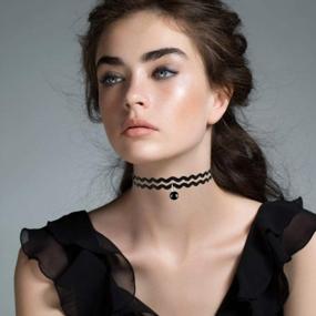 img 2 attached to Set Of 20-42 Black Velvet Chokers For Women And Teen Girls - Classic, Layered And Henna Necklaces For Fashionable Looks