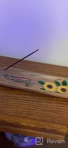 img 1 attached to Modern Mango Wood Incense Stick Holder - Fire Resistant Wooden Ash Catcher For Home Décor review by Kim Conner