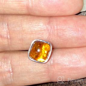 img 3 attached to 🕰️ Timeless Elegance: Amber Sterling Silver Perfect Square Stud Earrings