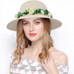 img 3 attached to Stylish Sun Protection: Lovely Lovful Straw Hats With Flower Décor For Women