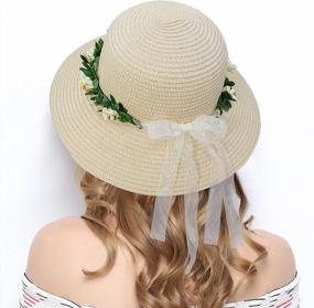 img 1 attached to Stylish Sun Protection: Lovely Lovful Straw Hats With Flower Décor For Women