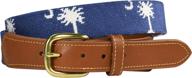 charleston belt palmetto leather needlepoint women's accessories : belts logo