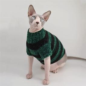 img 1 attached to Clothes Turtleneck Sweater Hairless Sweaters Cats