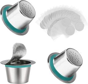 img 4 attached to FineInno Stainless Steel Refillable Coffee Capsules - Compatible With Nespresso Original, Reusable Pods With Seal Ring And Foil Lids (Set Of 3)