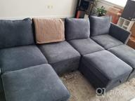 img 1 attached to Transform Your Living Space With A Chic Grey Modular Sectional Sofa And Ottoman Set From HONBAY review by Vivian Eker