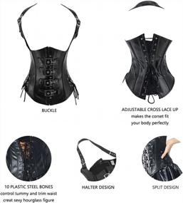 img 2 attached to 🌟 TOPMELON Leather Corset Underbust - Steampunk Style, Fashion-forward Steel Boned Waist Cincher for Women
