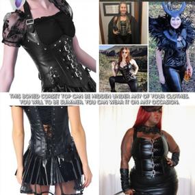 img 1 attached to 🌟 TOPMELON Leather Corset Underbust - Steampunk Style, Fashion-forward Steel Boned Waist Cincher for Women