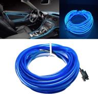 2m/6.5ft el wire kit, car led strip lights for parties, halloween, diy decoration - blue, with sewing edge logo