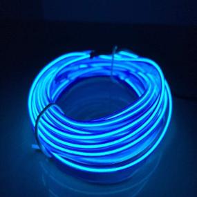 img 3 attached to 2M/6.5FT EL Wire Kit, Car LED Strip Lights for Parties, Halloween, DIY Decoration - Blue, with Sewing Edge