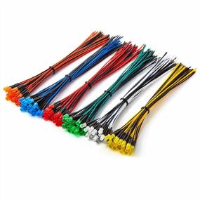 img 4 attached to 🌈 Chanzon 120pcs (6 Colors x 20pcs) 12V 5mm LED Diode Lights 24awg Tinned Copper 7.9 inch UL Wire Assorted Kit Pre Wired (Diffused Frosted Round Lens) LED Assortment in White Red Green Blue Yellow Orange Emitters