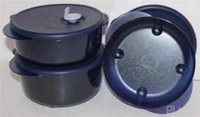 img 1 attached to 🍽️ Tupperware Vent N Serve 3 Piece Small Round Set in Nocturnal Sea Dark Blue