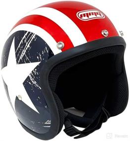 img 1 attached to Motorcycle Cruiser Shell Helmet Snap Motorcycle & Powersports ... Protective Gear