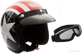 img 4 attached to Motorcycle Cruiser Shell Helmet Snap Motorcycle & Powersports ... Protective Gear