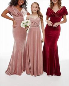 img 1 attached to Beautiful V Neck Velvet Bridesmaid Dresses For Your Wedding Day!
