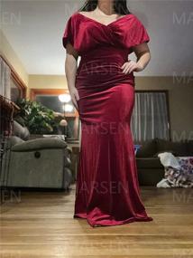img 3 attached to Beautiful V Neck Velvet Bridesmaid Dresses For Your Wedding Day!