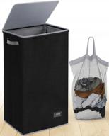 100l large collapsible laundry hamper with removable bag, black - tall and durable storage basket for clothes, toys and more - bedroom/bathroom/dorm room organizer logo