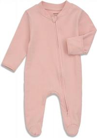 img 4 attached to Organic Cotton Baby Footie Pajamas With Mittens - Comfy And Convenient Newborn Onesie Sleeper
