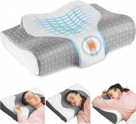 elviros cervical memory foam pillow, контурные ортопедические опорные подушки 2 в 1 при болях в шее, регулируемая эргономичная подушка для сна на боку, спине и животе, размер королевы логотип