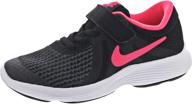 stylish and durable nike revolution running shoes for girls - pink/white, regular fit logo