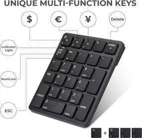 img 3 attached to 💻 Havit USB Number Pad Wireless - 26 Key Portable Mini 2.4GHz Rechargeable Numeric Keyboard for Laptop Desktop, PC, Surface Pro, Notebook - Ideal for Financial Accounting (Black)