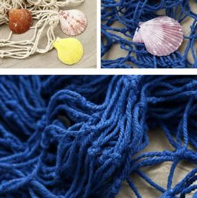 img 2 attached to Set Of 2 Natural Fish Net Mermaid Party Decorations With Shells In Blue