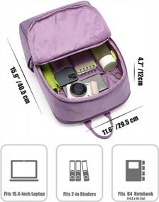 img 3 attached to HotStyle AMIEZ Backpack, Fits 15.4" Laptop, Durable For College, Work & Travel, Lavender Purple