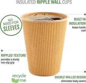 img 2 attached to 🍵 Restaurantware 25-Pack 8 Ounce Ripple Disposable Paper Cups - Leakproof, Recyclable, Insulated Kraft Paper Hot Cups - Compatible with Matching Lids (Sold Separately)