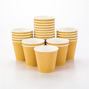 img 4 attached to 🍵 Restaurantware 25-Pack 8 Ounce Ripple Disposable Paper Cups - Leakproof, Recyclable, Insulated Kraft Paper Hot Cups - Compatible with Matching Lids (Sold Separately)