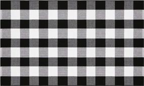 img 4 attached to Stylish And Durable 3'X5' Buffalo Plaid Rug For Indoors And Outdoors By SHACOS