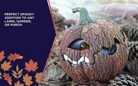 img 2 attached to Solar Powered Weathered Orange Jack-O-Lantern Outdoor Decoration - Moonrays 97028