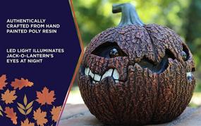 img 1 attached to Solar Powered Weathered Orange Jack-O-Lantern Outdoor Decoration - Moonrays 97028