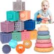 🧩 dreampark montessori building blocks teething toys - baby toys 0-6 months - 3-in-1 infant toys for 6-12 months and babies 12-18 months logo