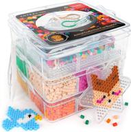 arteza kids heat fuse beads set - 12000 iron beads in 12 colors, 35 animal-themed designs, 5 templates, 10 key rings for indoor play and after-school craft activities logo