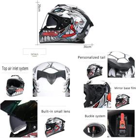 img 2 attached to 🏍️ TRIPERSON Full Face Motorcycle Helmet: DOT Approved Crash Helmet for Men and Women - Ideal for Motorbikes, Mopeds, Street Bikes, and Racing