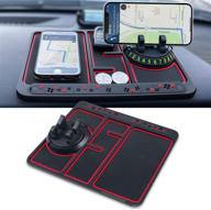 maikoa non-slip phone pad: 4-in-1 car phone holder with glow in the dark feature, 360° rotation, aromatherapy, and anti-slip mat – red (not luminous), 25x19 cm logo